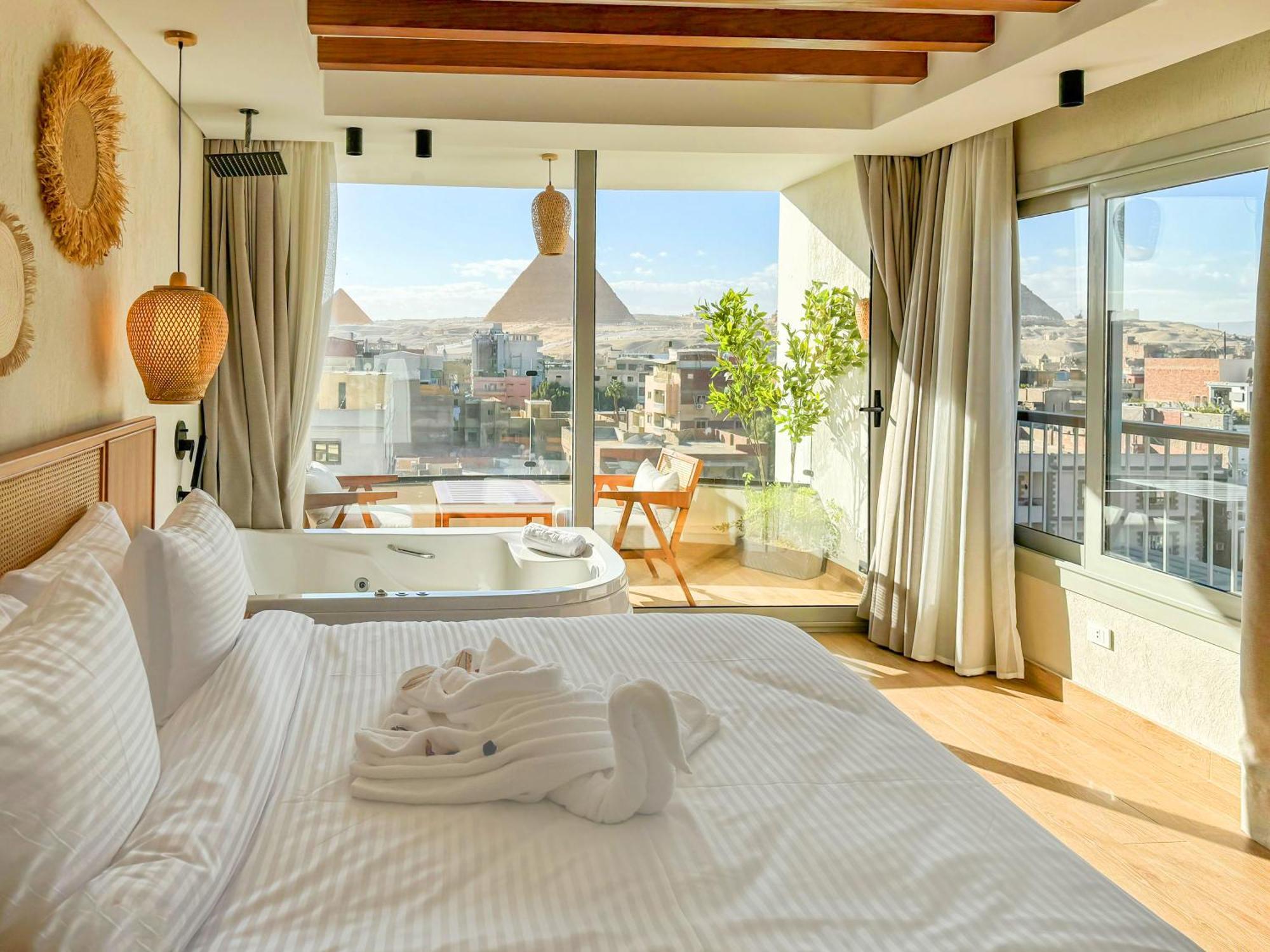 Galaxy Pyramids View Inn Kafret el-Gabal エクステリア 写真